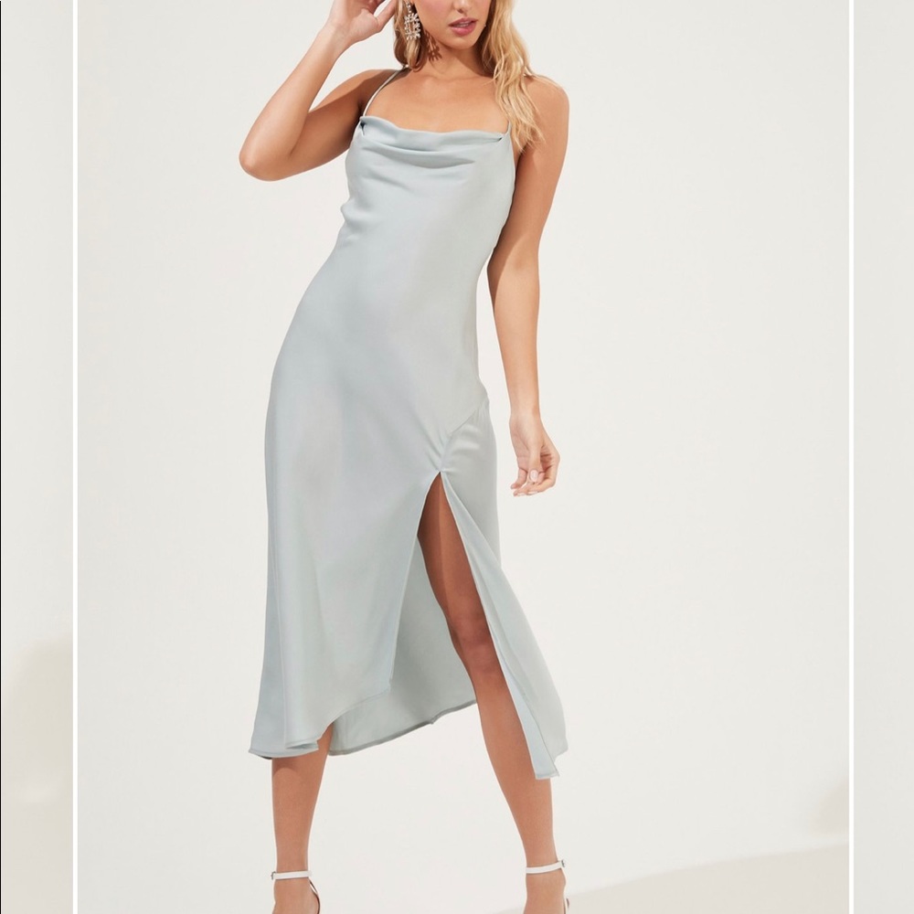 ASTR the Label Gaia Midi Slip Dress - Light Sage